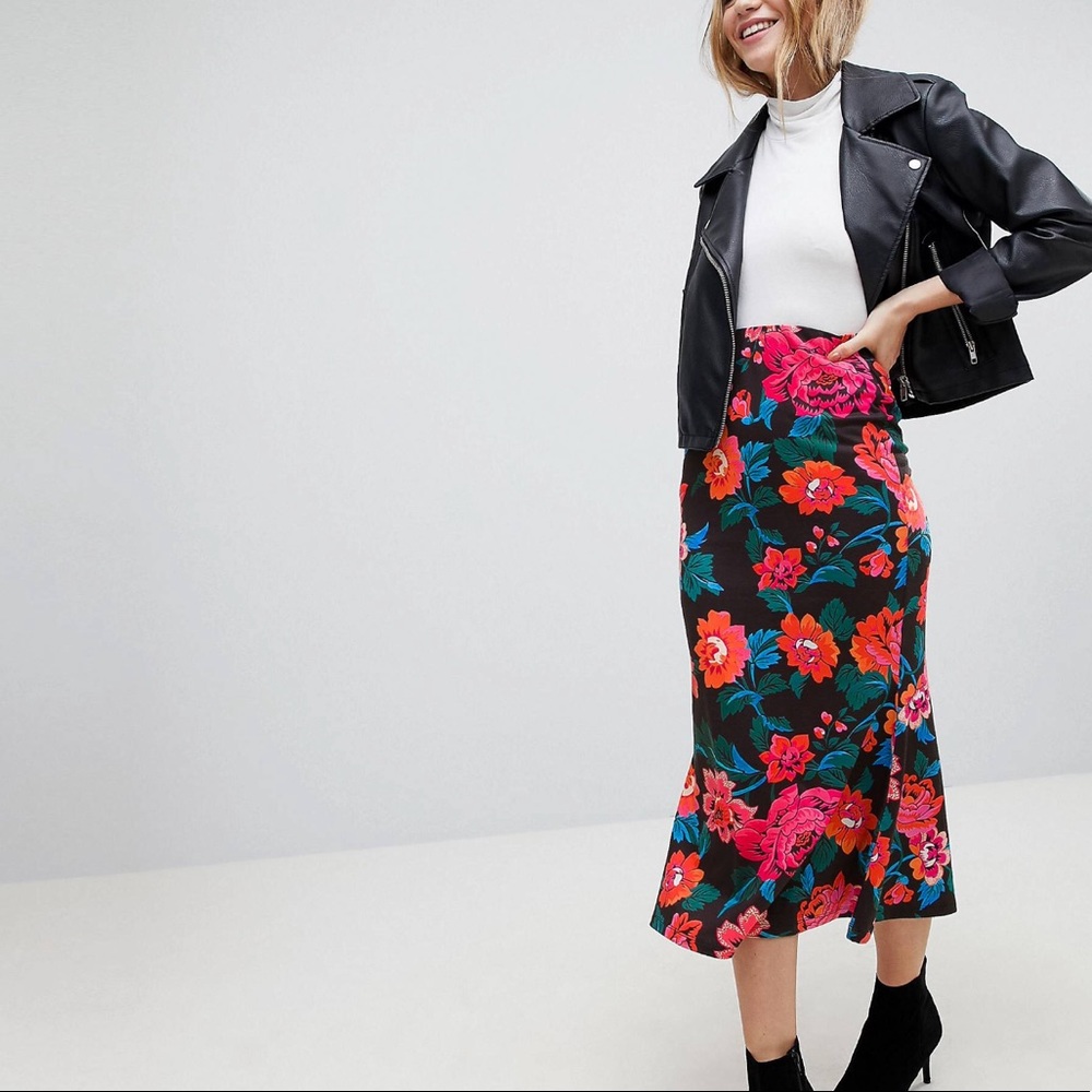 ASOS midi floral skirt